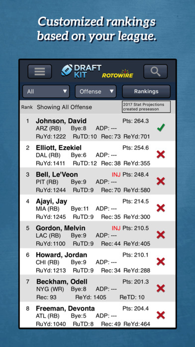 Fantasy football draft software